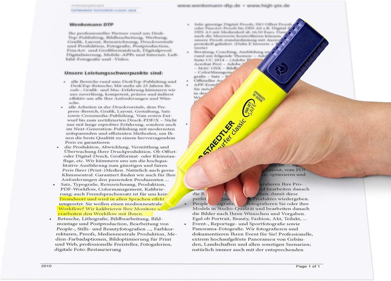 STAEDTLER Textsurfer Classic 364 Highlighter Chisel Tip 1 To 5 mm Yellow- Pack Of 05 - Image 3